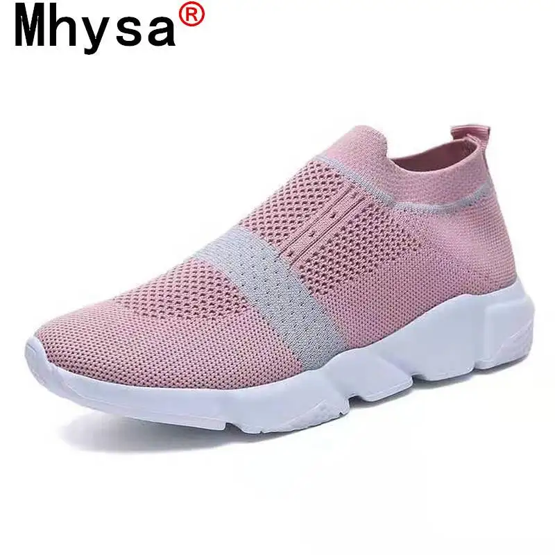 

2021 New Autumn Women Shoes Fashion Mesh Breathable Soft Slip Walking Casual Shoes Lightweight Lace-up Women's Vulcanized Shoes