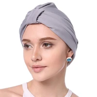 6 colors comfortable stretch chemotherapy turban popular solid elastic comfortable patients cap headscarf