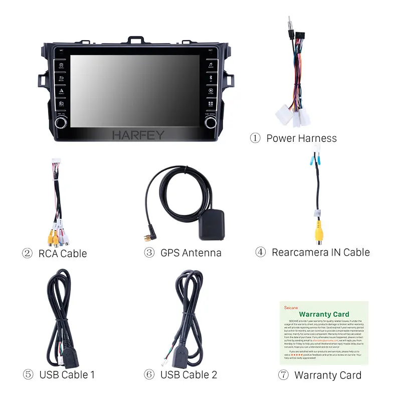 Автомобильный мультимедийный плеер Harfey 2Din HD Android 9 1 Navi для Toyota Corolla 2006 2007 2008 2009 2010