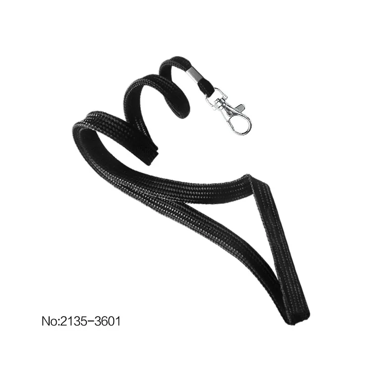 

2135-3601 10mm (3/8 Inch) Flat Braid Woven Polypropylene Lanyard with Trigger Snap Swivel Hook and Metal Crimp Finishing