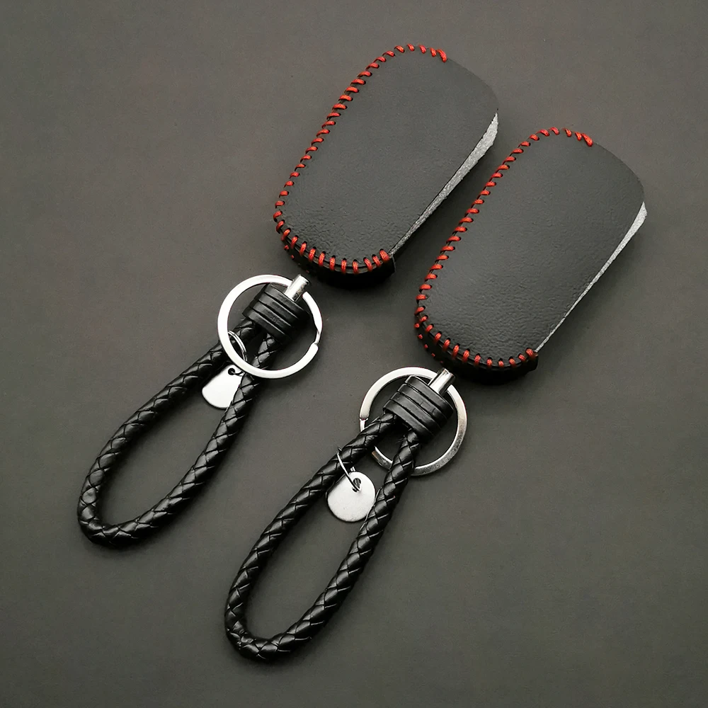 

New Arrival Leather Case for Scher-Khan Magicar 5 6 Uncut Blade Fob Cover M5 M6 4 Buttons Folding Car Flip Remote + Keychain