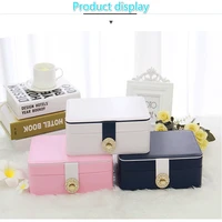 exquisite double jewellery box portable multi function leather storage box ring necklace watch earrings ladies jewelry box