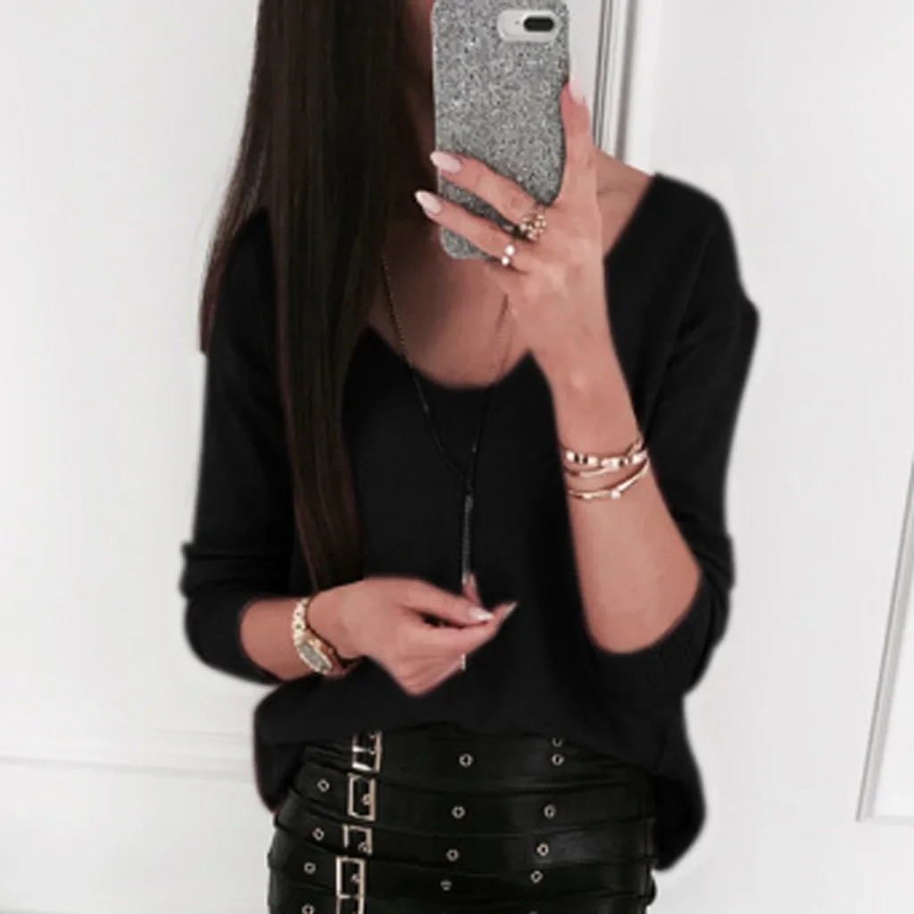 Модные повседневные женские сетчатые однотонные Лоскутные Топы с длинным