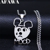 afawa sad%c2%a0mood silver color stainless steel chain necklace for women silver color necklaces jewelry collares n4204s03