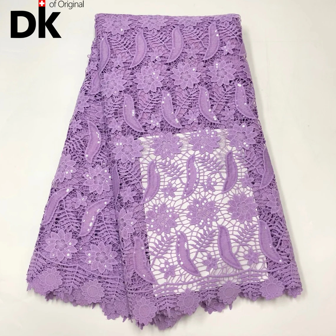 

Purple African Cotton Lace Fabric 2021 High Quality Dry Lace Material Embroidery Swiss Voile Lace In Switzerland For Party
