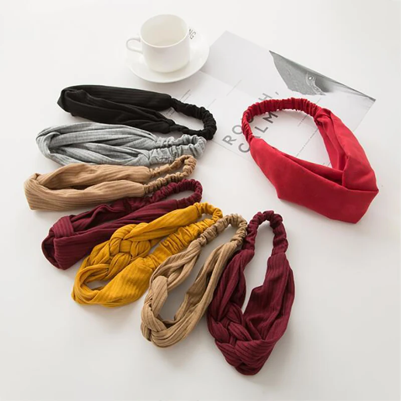 

Q корейский стиль эластичные ленты для волос Многоцелевой китайский узел плетение широкий боковой мойки лица для женщин девушек аксессуары...