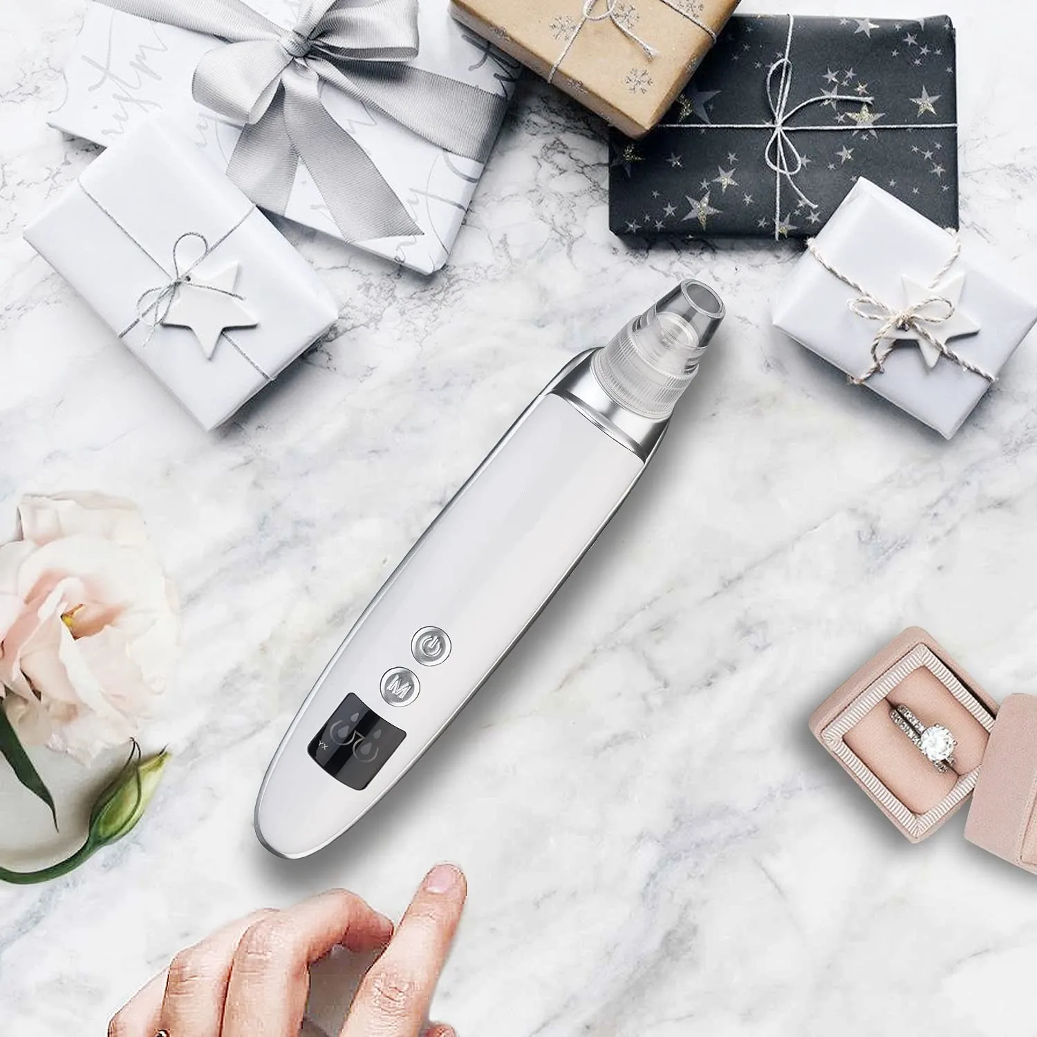 

2021 Upgraded Nose and Face Electric Skin Facial Pore Cleanser, LED Display USB Rechargeable Acne Pimple Blemish Sucker Tool