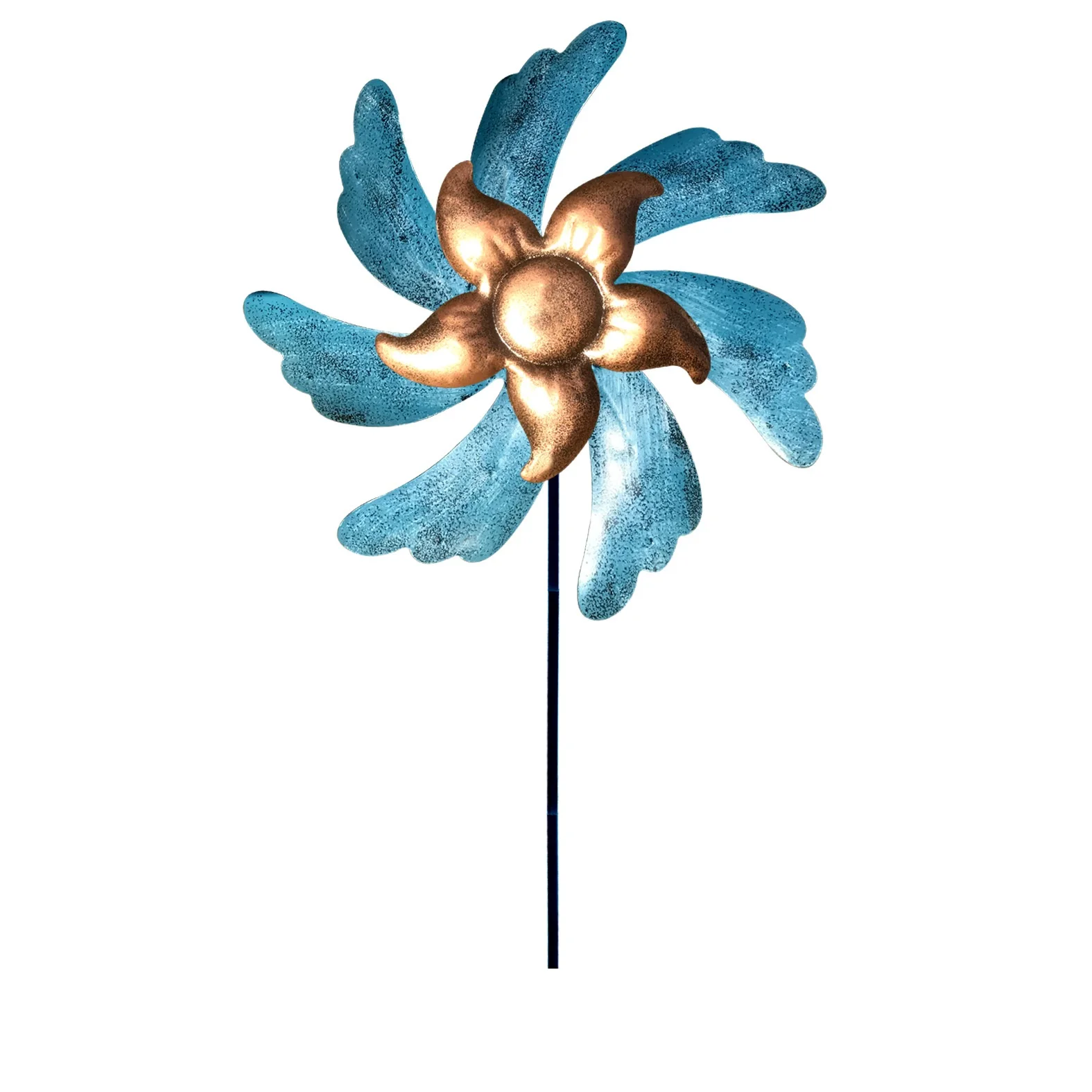 

1pc Decorative Iron Windmill Yard Plug-In Winnower Garden Wind Spinner Ornament Rotary Windmill Garden Plug-In