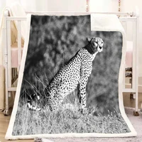 3d leopard sherpa blanket warm oversized blanket throw for sofa couch bed travel plush bedspread home decor blanket
