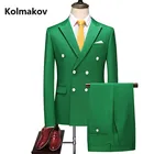 2021 Новое поступление двубортный костюм для мужчин, высокого качества Slim fit повседневные мужской спортивной одежды, костюмы, Свадебный костюм для мужчин размер M-5XL,6XL