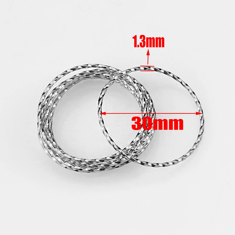 Steel 30mm 10 шт. Нержавеющая сталь соединительные кольца с покрытием из настоящего золота витой 30/50 мм замкнутые кольца для Diy серьги модные пряжки Чехол для мобильного телефона в стиле "Bts - Цвет: Steel 30mm