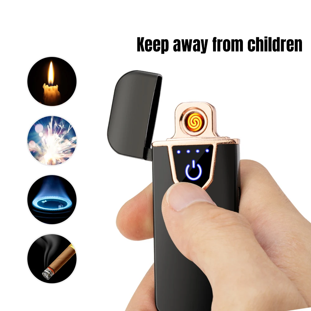 Lufun USB перезаряжаемая электронная плазменная Зажигалка ультратонкая