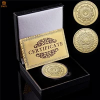 mexican ancient culture mayan prophecy calendar gold plated euro souvenir coin wluxury box display