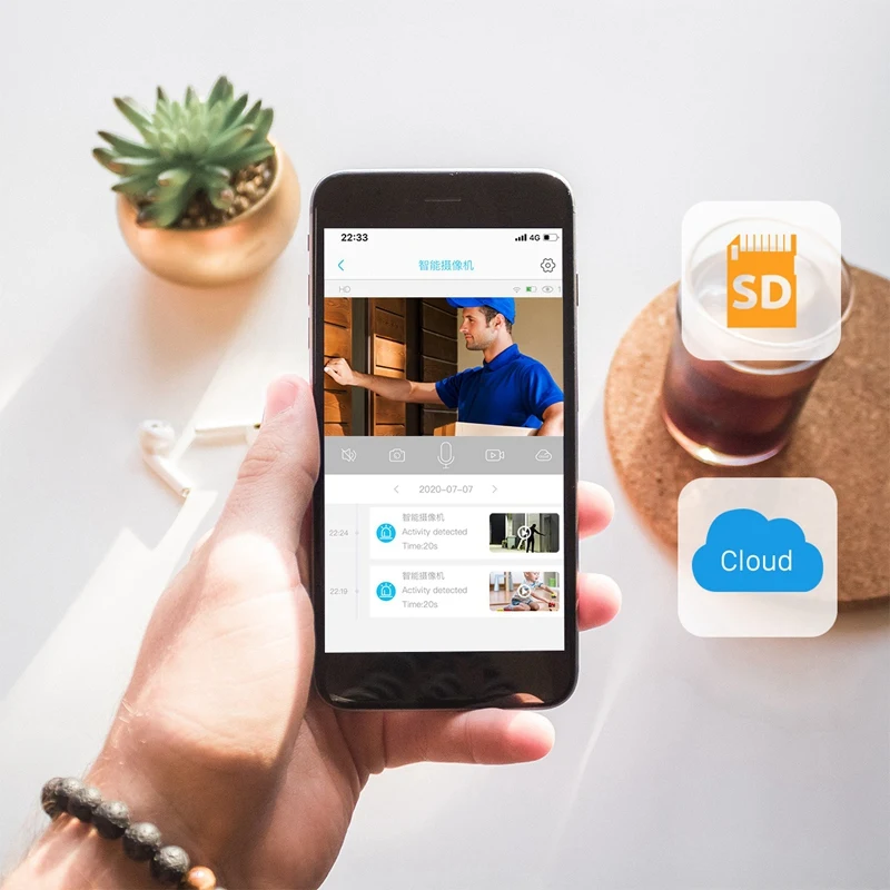 

Wireless Security Camera 2.4G WiFi Solar Battery PTZ Camera PIR Motion Detection Full-Color Night Vision 2-Way Audio EU