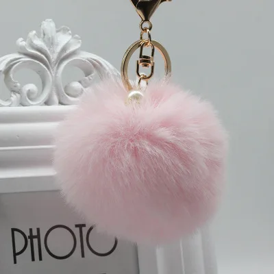 Жемчуг Pom ключ &quotпомпон&quot цепь плюшевая женская сумка Шарм аксессуары на кольцо