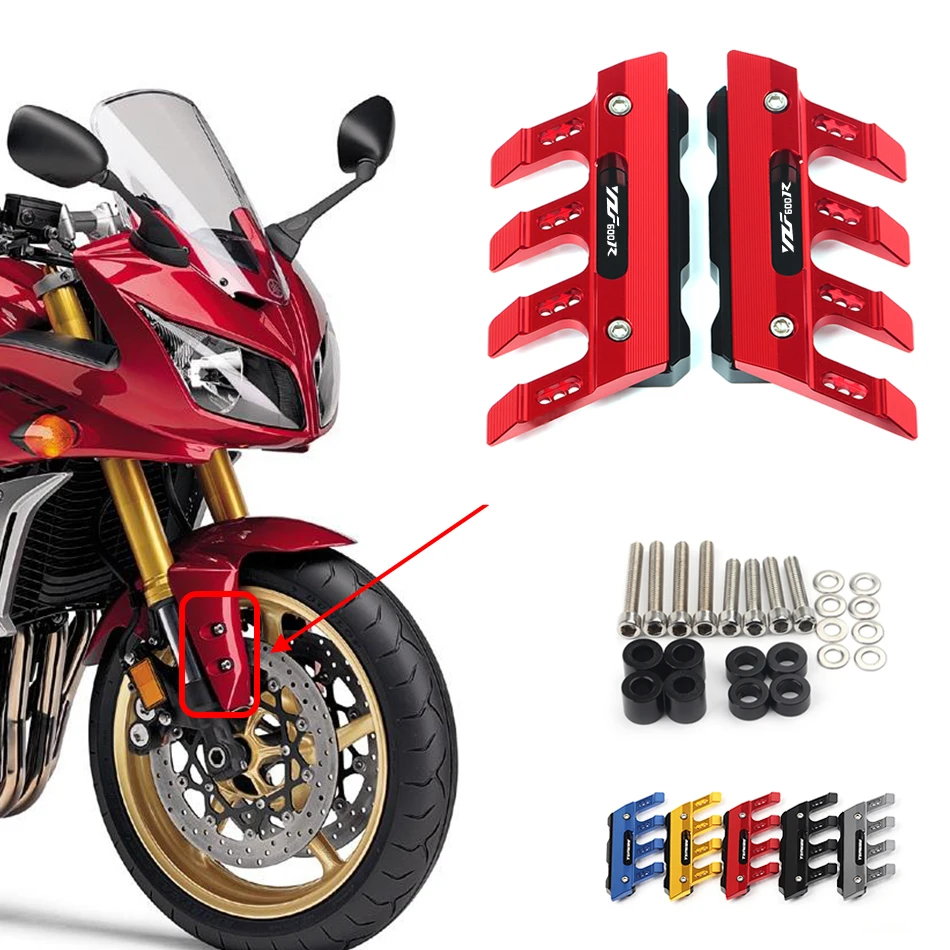 

With Logo For YAMAHA YZF600 YZF600R Motorcycle CNC Accessories Mudguard Side Protection Block Front Fender Anti-Fall Slider
