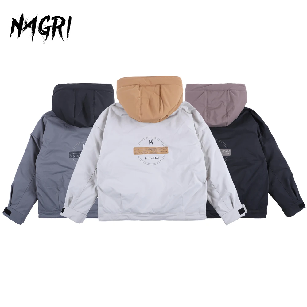 

Winter Jacket Parkas for Men Solid Color Hooded Coat Thick Warm Jacket Male Multi Pockets Patchwork Cargo Down Jacket Outwear