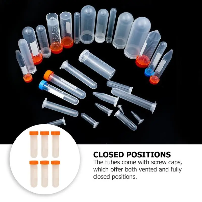 

100pcs 50ml Centrifuge Tubes with Screw Cap Scientific Experiment Test Tubes