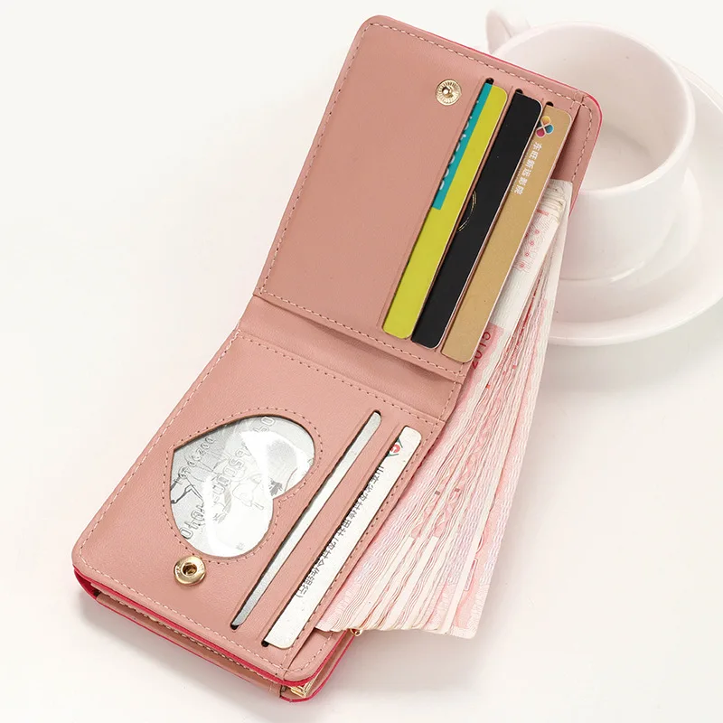 

New ladies short wallet fashion simple multi-function large capacity women's mini wallet cute student coin purse Christmas gift