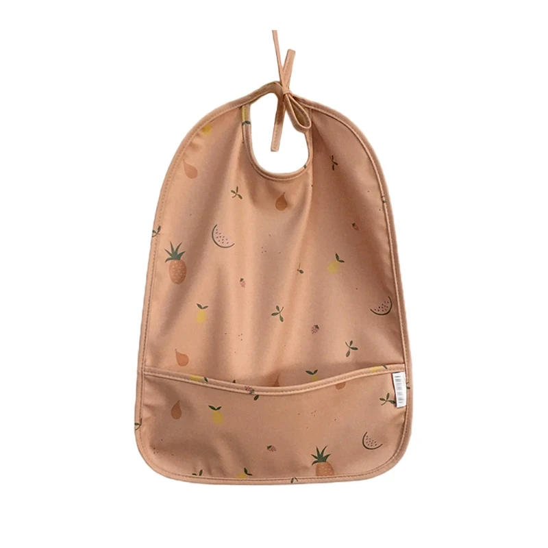 

XXFE Cartoon Printed Waterproof Bib with Pocket Baby Feeding Apron Smock Burp Cloth