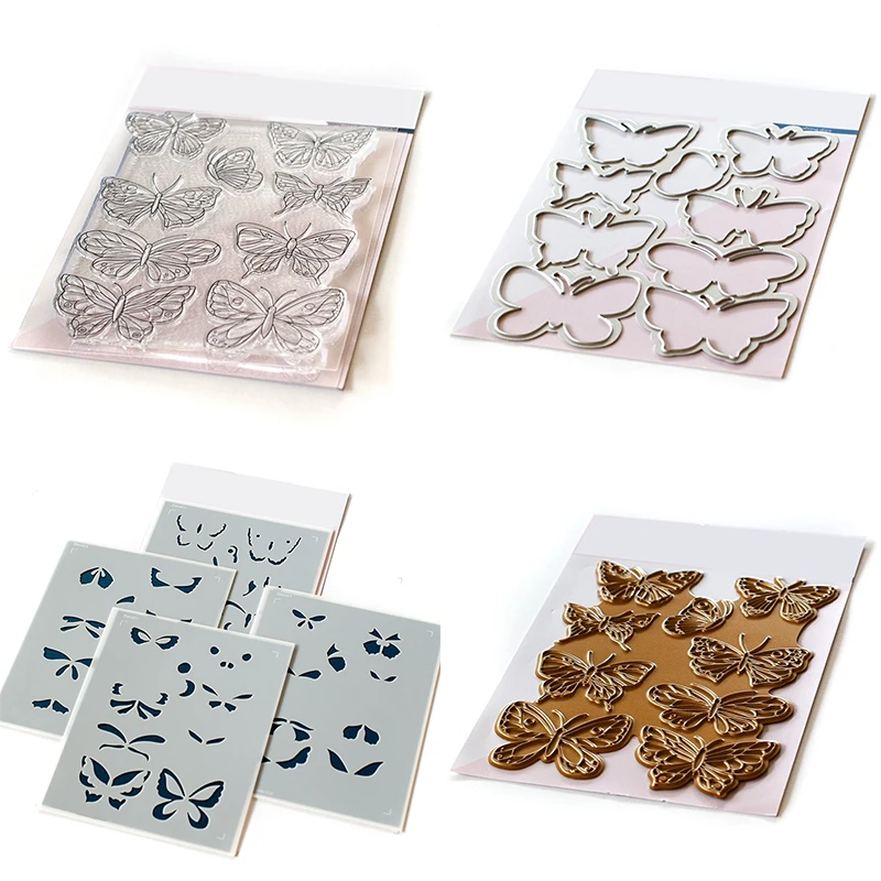 Новинка 2021 пластиковый трафарет в виде насекомых бабочек горячая фольга