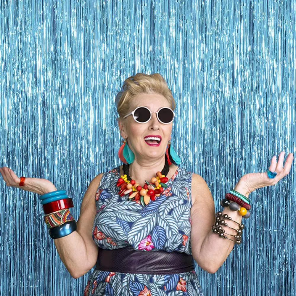 Блестящая мишура фольга с бахромой занавеска декор для дня рождения свадьбы