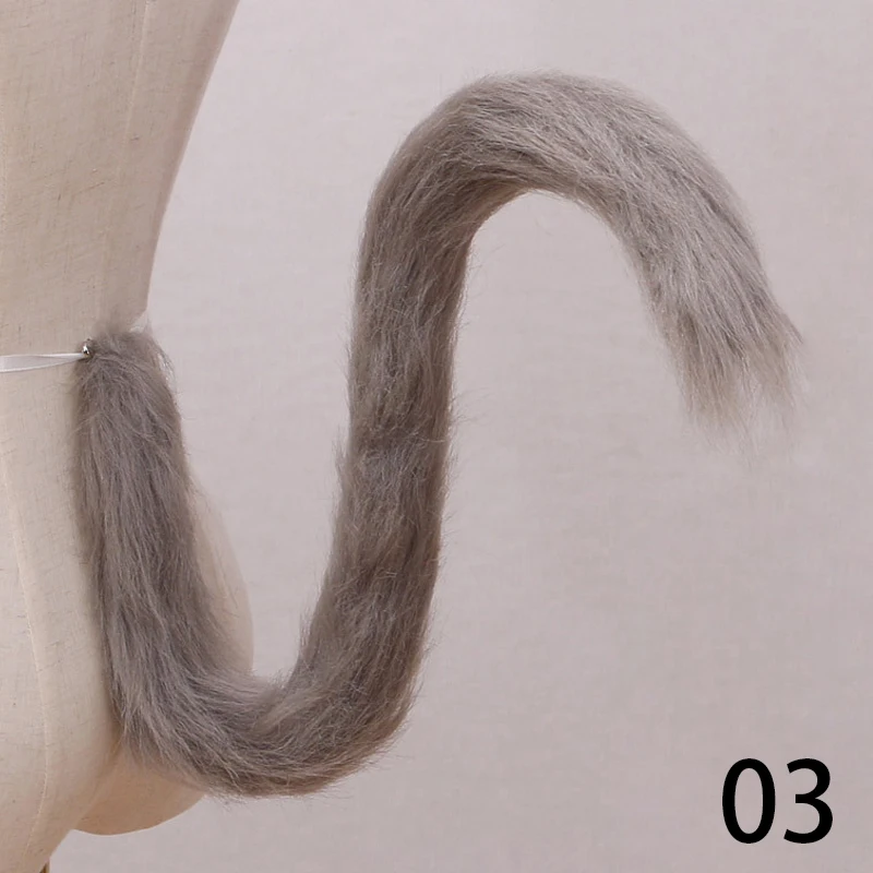 Кот хвост косплей животное волк длинный плюшевый тигр пантера горничная