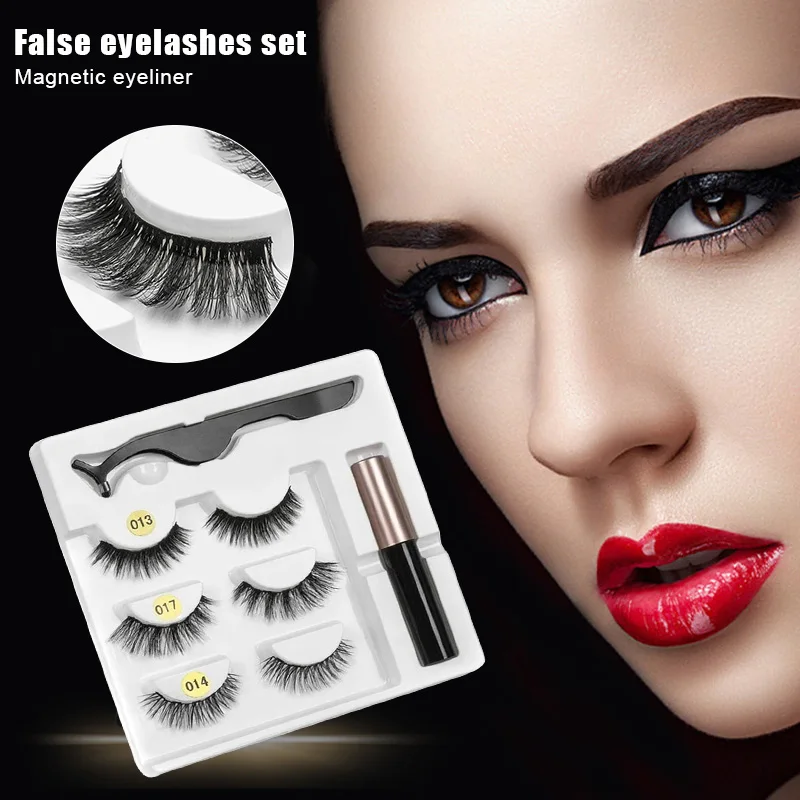 

Magnetic Eyeliner and Lashes Kit No Glue Reusable Magnetic False Eye Lash Waterproof Liquid Eye Liner with Tweezers ZGOO