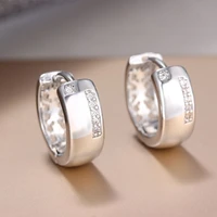 925 sterling silver statement hoop earrings for women girls wedding 2020 trend cz crystal fashion jewelry wholesale