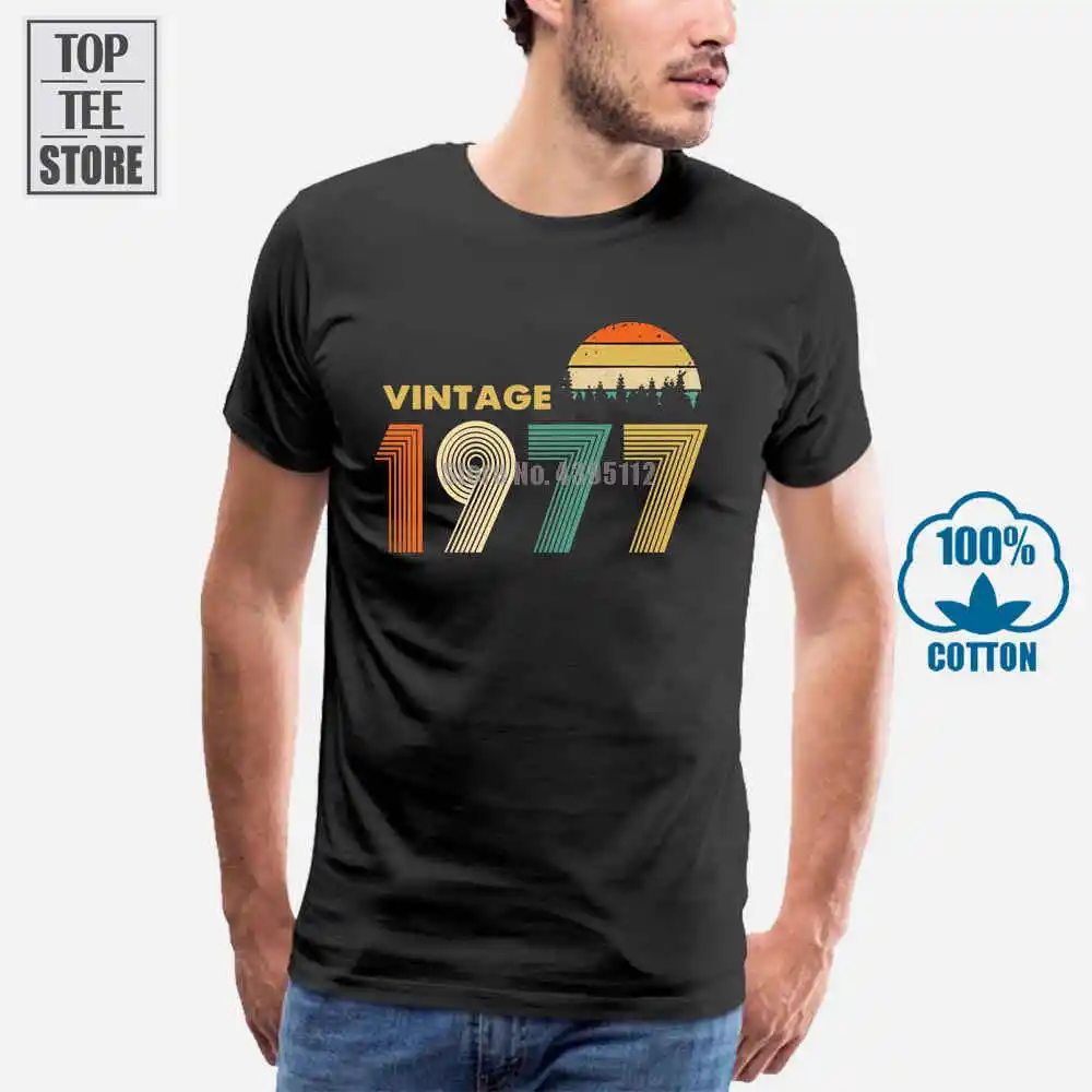 Винтажная черная футболка 1977 M 6Xl | Мужская одежда