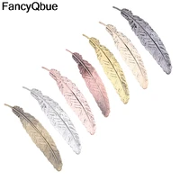 1 pcs cute creative feather shape metal bookmark stationery novelty bookmarks for students teachers gift office school supplies