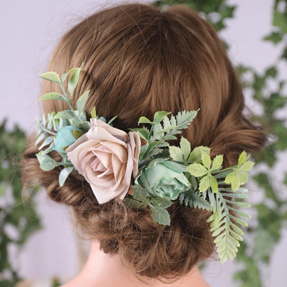 Элегантная Цветочная корона гребень для волос лесной вечеринки свадебные