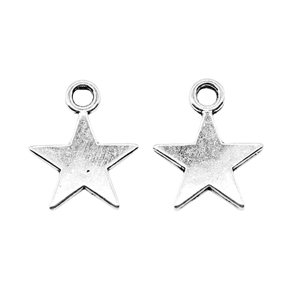 

20pcs Jewelry Making DIY Handmade Craft Charms Antique Silver Color 15x12mm Pentagram Star Pendant