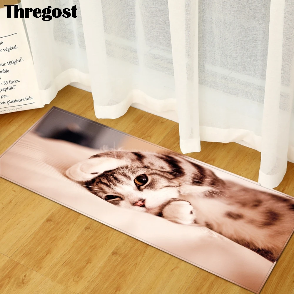 Thregost Soft Floor Mats 3D Printed Long Pet Play Rugs Anti-Slip Hallway Kitchen Carpet Washable Modern Absorbent Mat | Дом и сад