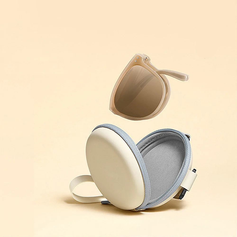 

2022 Portable Folding Sunglasses With Box Women Men Upscale Brand Retro Foldable UV400 Sunscreen Spectacles For Driving Shades