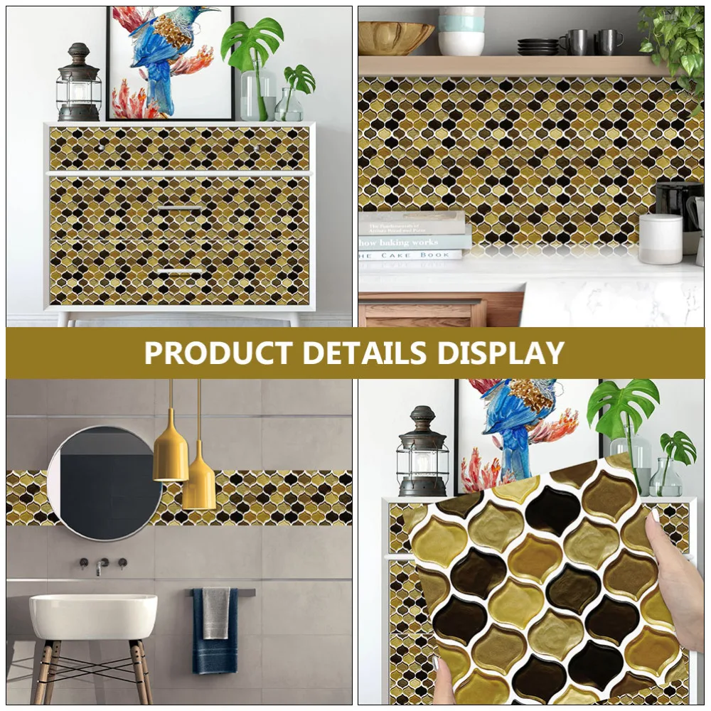

10 Sheets of Simulated Drop Glue Stickers Kitchen Wallpapers DIY Wall Stickers