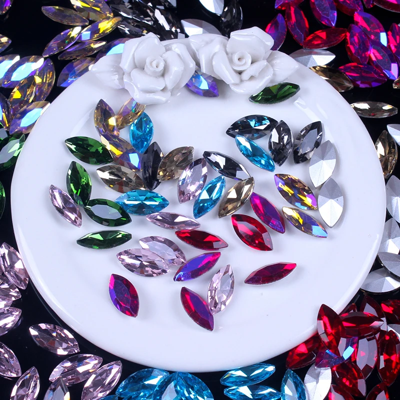 Pulaqi Pointback прозрачного хрусталя овальной формы не горячая фиксация стразы для