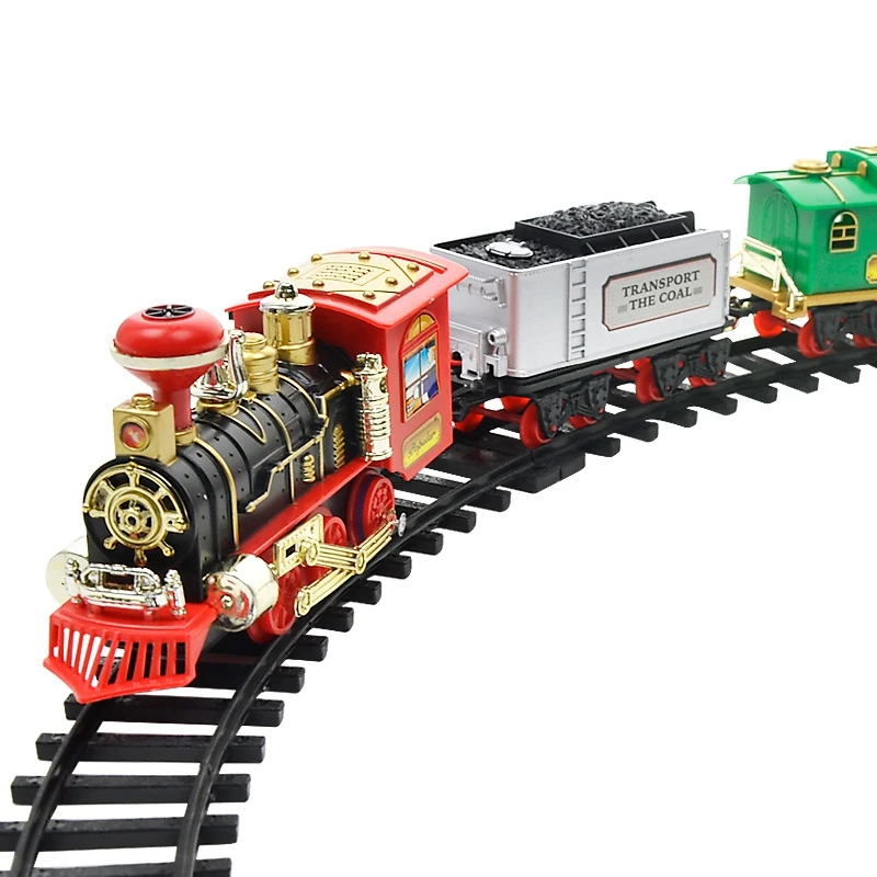 RC Conveyance Rail Car Electric Steam Smoke Track Train Simulation Model Rechargeable Set Toy for | Игрушки и хобби