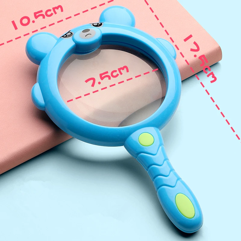 

75mm Children's Magnifying Glass Cartoon Style Handheld Portable Magnifier For Student Science Experiment Reading