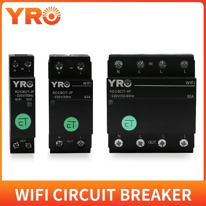 

1P 2P 4P WiFi Circuit Breaker Time Timer Relay Switch Smart House Voice Remote Control by TUYA APP for Amazon Alexa Google Home