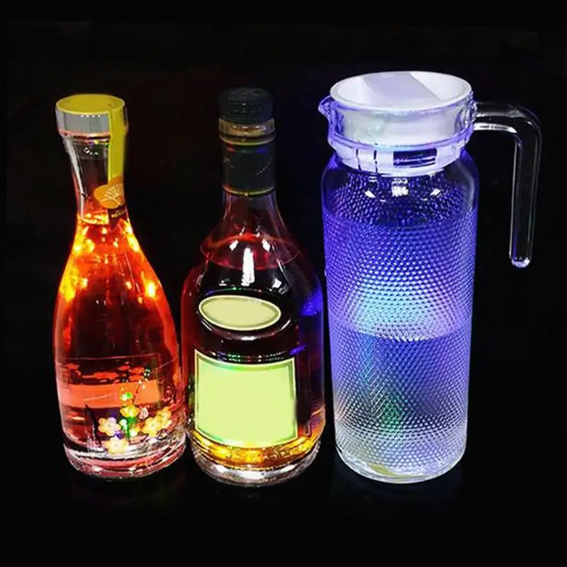 

4pcs LED Cup Sticker Mat Multicolor Ultra Thin Light Coaster for Christmas Party Night Clubs Wedding Table Decoration