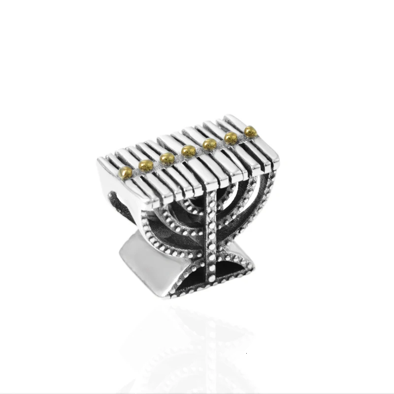 StrollGirl, Стерлинговое серебро 925, menorah, амулеты, религиозные, иудейские, Полые бусины, подходят для Пандора, браслет для женщин, модное ювелирное изделие, подарок