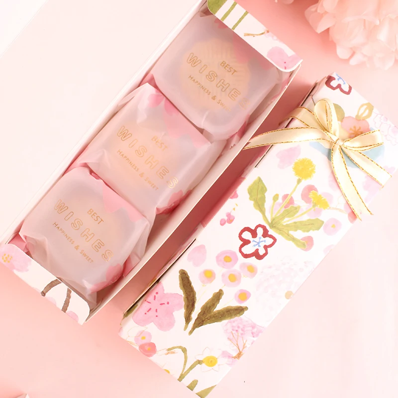 100pcs/lot Sakura Cherry Blossom MoonCake Packaging Bag Sugar Nougat Candy Snack Cookies Food Cake Baking | Дом и сад