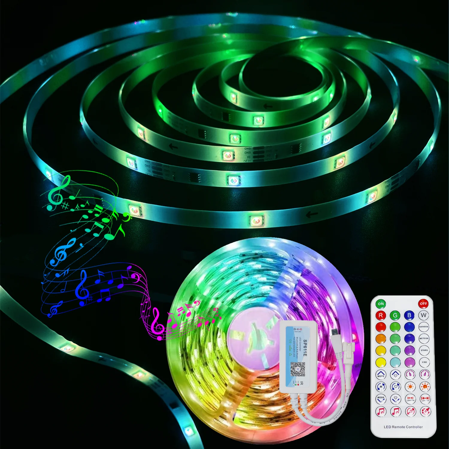 

Dream color LED Strip Lights RGB 5050 Waterproof Lamp Flexible Tape Diode Bluetooth luces led 5M 10M DC12V Streamer For Room