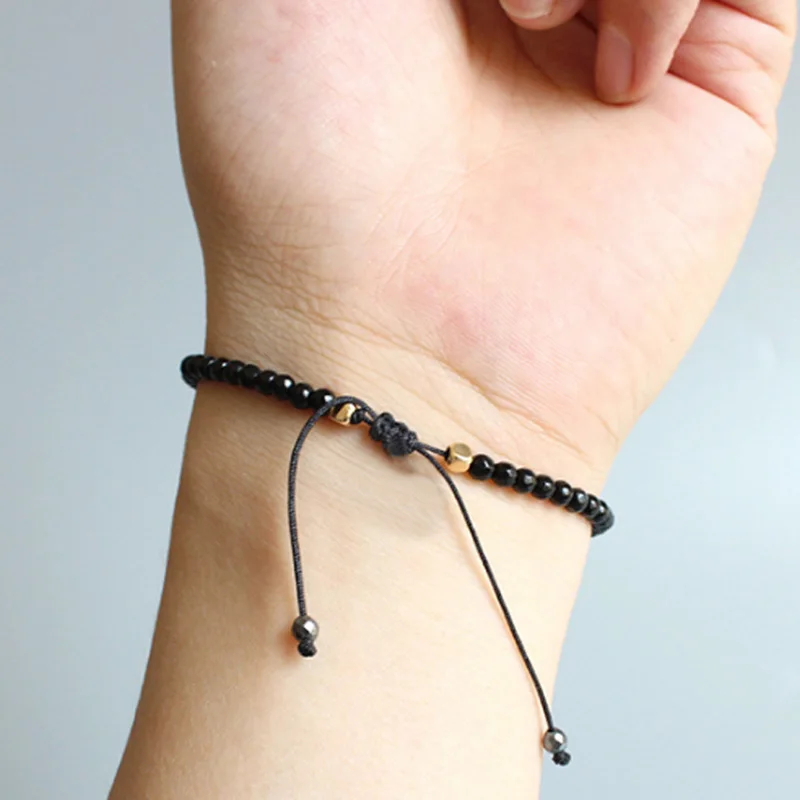 12 Созвездие счастливый тонкий браслет натуральный камень 3 мм бисера 7 Чакра