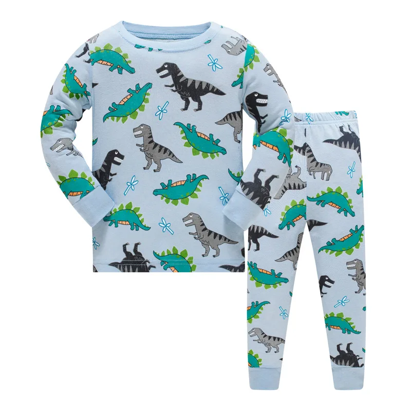 

Boys Dinosaur Pajamas Kids Shark Sleepwear Children Cartoon Clothing Set Baby Long Sleeve Pijamas Home Clothing for Boys