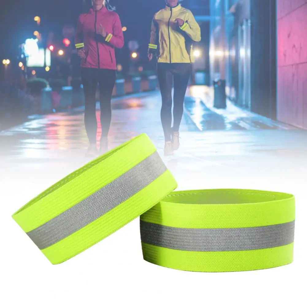 

2Pcs High Light Reflective Band Adjustable Luminous Safe Strap for Outdoor Sports напульсники на запястье Браслеты