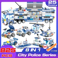 block city swat car blocks mutual compatible helicopter truck brick puzzle assembly toy birthday present