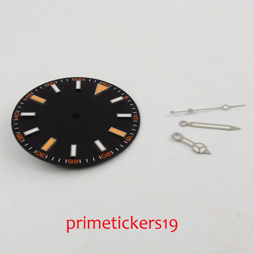 Циферблат BLIGER 30 8 мм черный nologo + стрелки подходят для DG 2813 MIYOTA 8215 821A циферблат