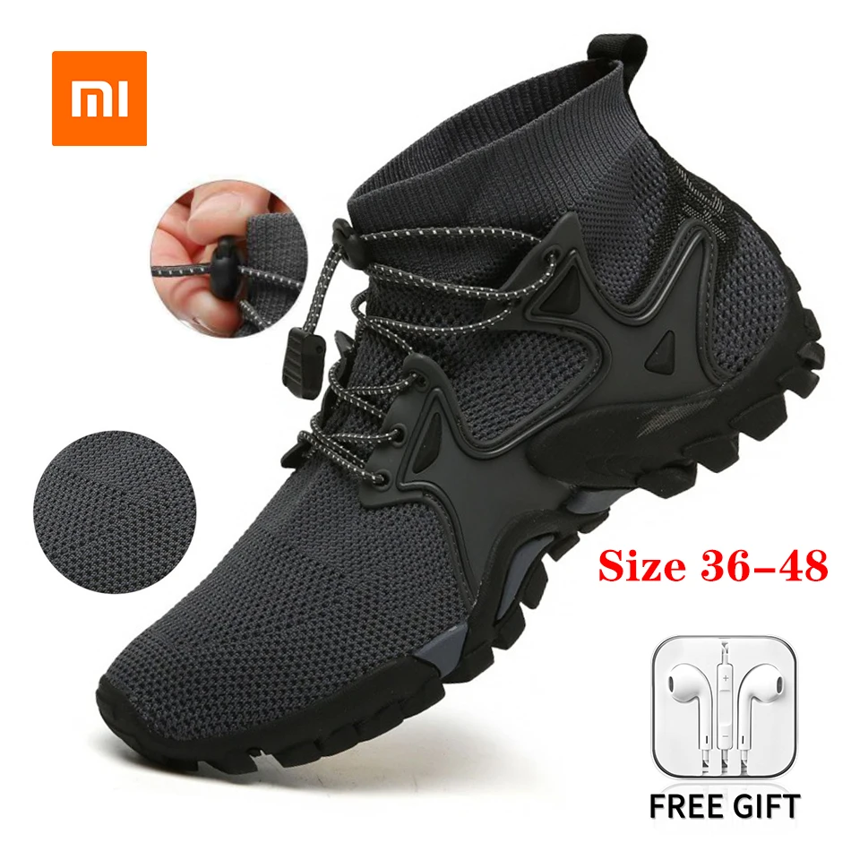 Xiaomi Youpin Men Sneakers Women Running Shoes Outdoor Hiking Shoes Breathable Non-slip Flying Knit Socks Overshoes Couple Shoes